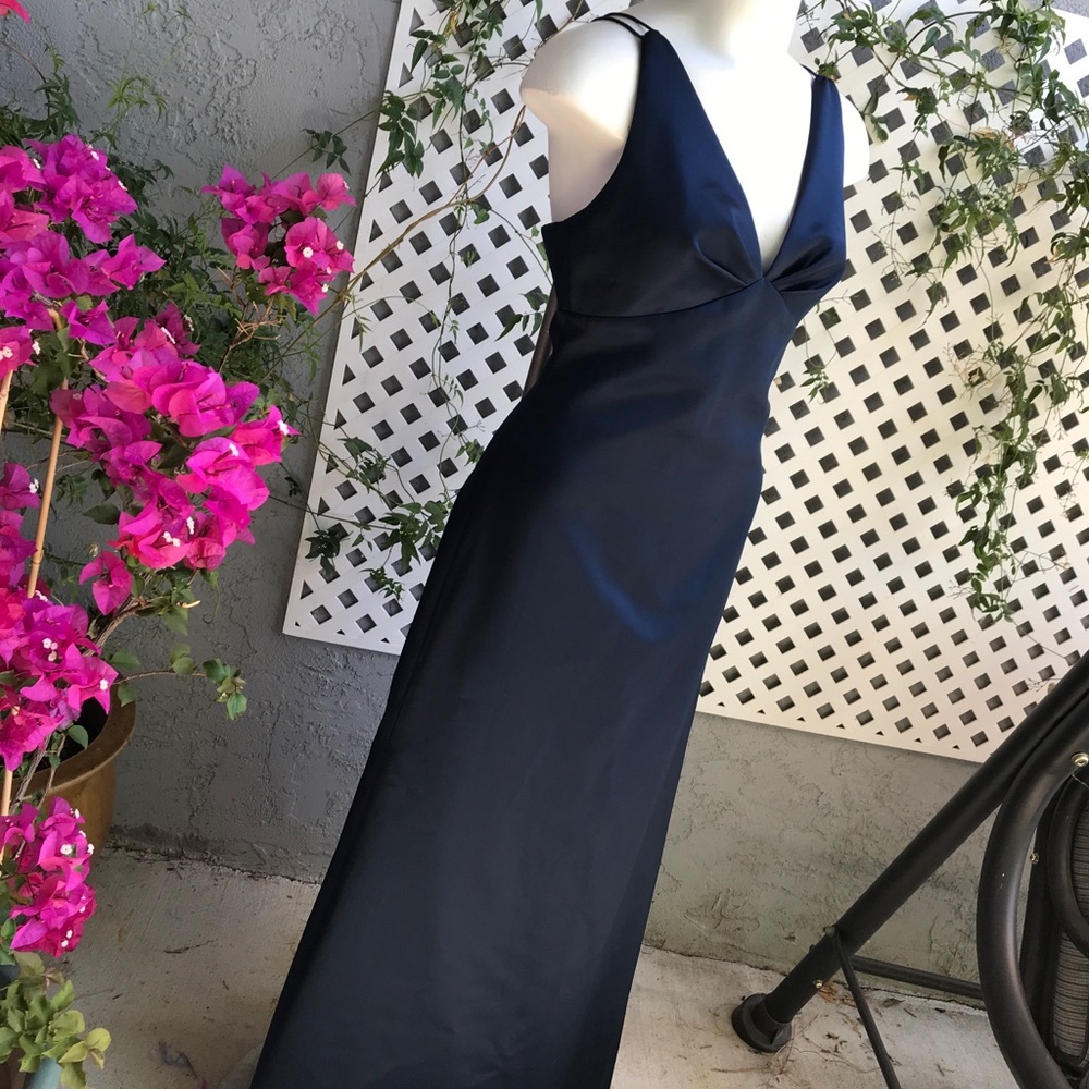 VIVIAN DIAMOND Blue Long Bridesmaids Gown Dress 10